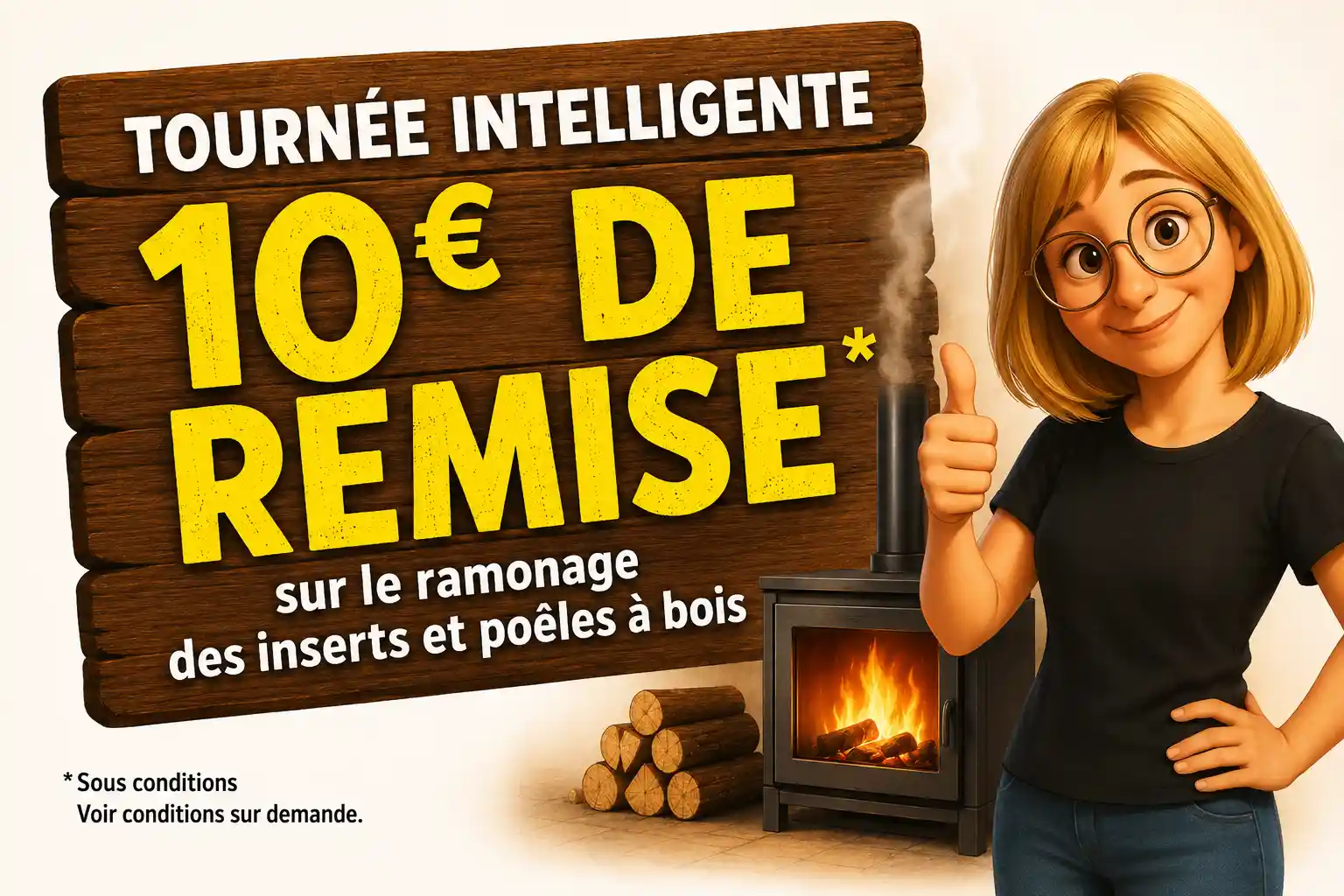 Ramonage d'un conduit Poêle à bois ou insert
